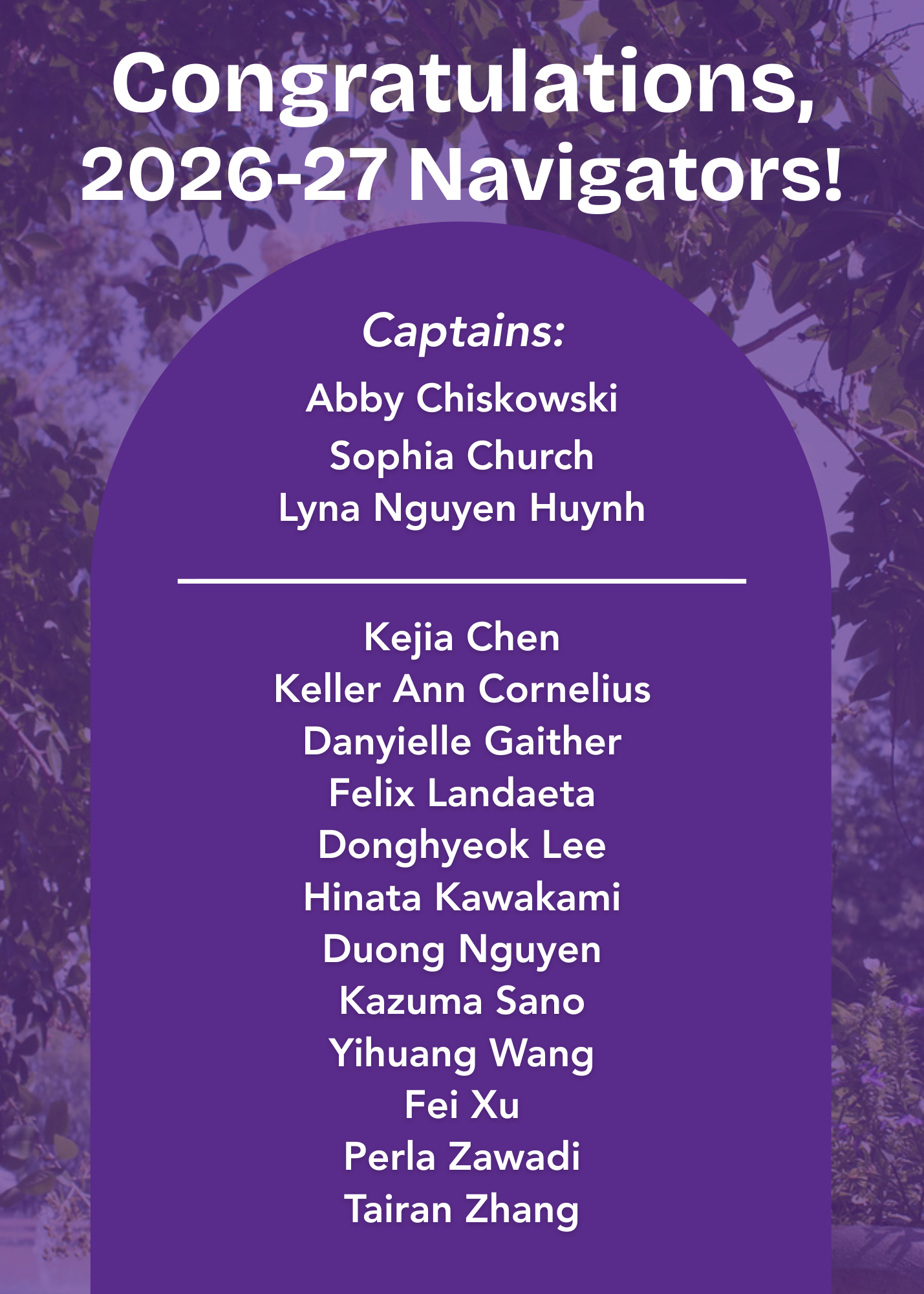 Flyer for 2026-2027 Navigators